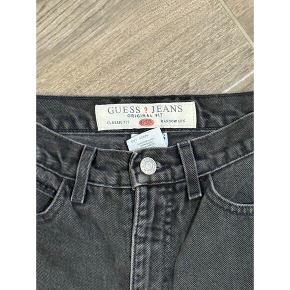 Vintage 90s High Waist Black Skinny Guess Jeans Size 28 - Picture 2 of 7